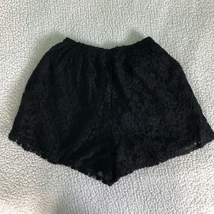 Black lace flowy shorts